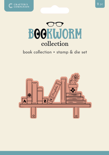 Picture of Crafter's Companion Σετ με Διάφανες Σφραγίδες και Μήτρες Κοπής - Bookworm, Book Collection, 2τεμ. 