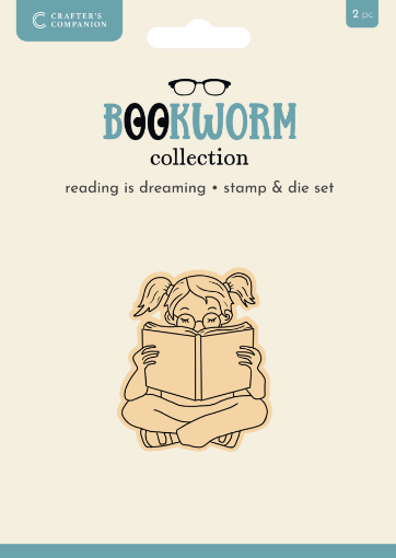 Picture of Crafter's Companion Σετ με Διάφανες Σφραγίδες και Μήτρες Κοπής - Bookworm, Reading is Dreaming, 2τεμ. 