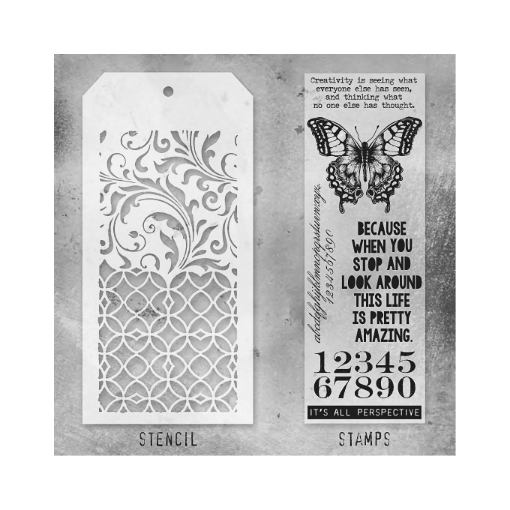 Picture of Tim Holtz Σετ Σφραγίδες & Στένσιλ – Mixed Media #15 Butterflies, 7τεμ. 