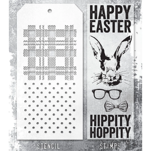Picture of Tim Holtz Σετ Σφραγίδες & Στένσιλ – Hipster Bunny Easter, 6τεμ. 