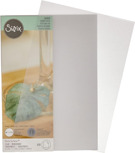 Picture of Sizzix Surfacez Shrink Plastic Clear 8.25" x 11.75" | Διάφανα Φύλλα Πλαστικού που Συρρικνώνεται, 10 τεμ.