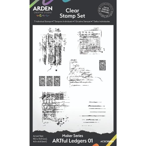 Picture of Arden Creative Studio Layering Διάφανες Σφραγίδες - Maker Series, ARTful Ledgers 01, 7τεμ.   