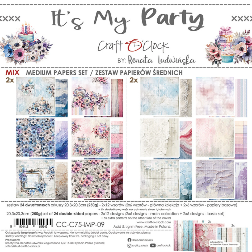 Picture of Craft O'Clock Medium Συλλογή Χαρτιών  Scrapbooking 8" x 8" - It's My Party