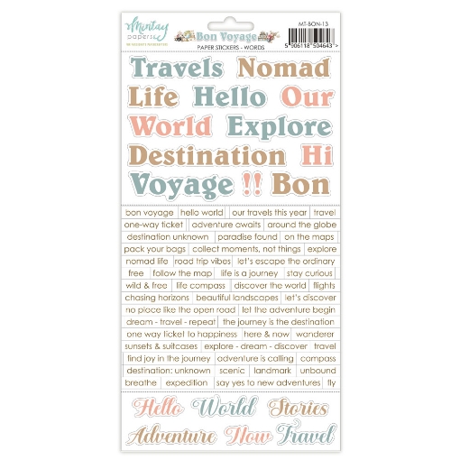 Picture of Mintay Papers Αυτοκόλλητα - Bon Voyage, Words, 68τεμ.