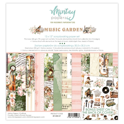 Picture of Mintay Papers Συλλογή Scrapbooking Διπλής Όψης 12'' X 12" - Music Garden  
