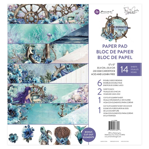 Picture of Prima Marketing Double-Sided Paper Pad | Χαρτιά Scrapbooking Διπλής Όψης 12" x 12" – A Mermaid’s Tale, 14 φύλλα