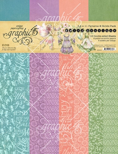 Picture of Graphic 45 Patterns & Solids Pack Συλλογή Scrapbooking Διπλής Όψης 8.5" x 11" - Fairy Boutique