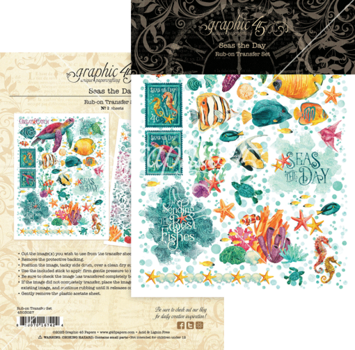 Picture of Graphic 45 Rub-On Φύλλα Μεταφοράς Εικόνας 6" x 8" - Seas the Day, 2τεμ. 