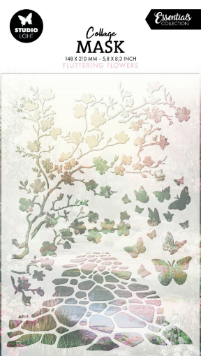 Picture of Studio Light Essentials Collage Mask Στένσιλ 6" x 8" - Nr. 363 Fluttering Flowers  