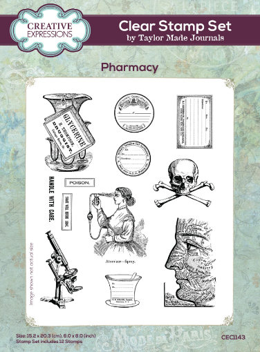 Picture of Creative Expressions Taylor Made Journals Διάφανες Σφραγίδες - Pharmacy, 12τεμ. 