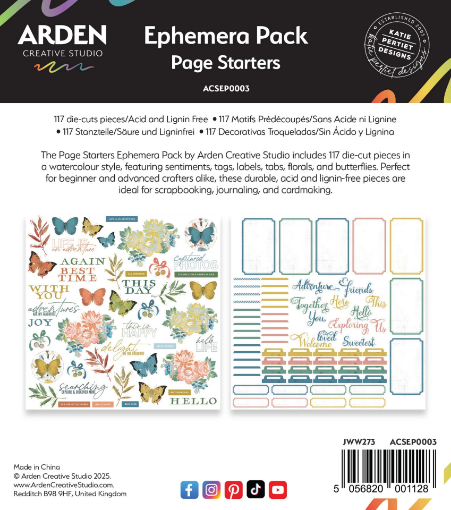 Picture of Arden Creative Studio Ephemera Pack Διακοσμητικά Εφήμερα - Page Starters, 117τεμ.