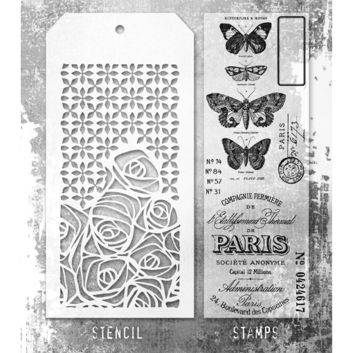 Picture of Tim Holtz Σετ Σφραγίδες & Στένσιλ – Papillon Nordic Scribble, 9τεμ. 