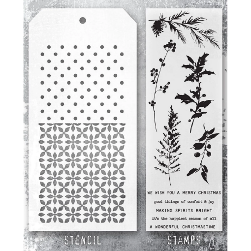 Picture of Tim Holtz Σετ Σφραγίδες & Στένσιλ – Winter Watercolor Polkadot Nordic, 11τεμ. 