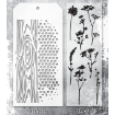 Picture of Stampers Anonymous Tim Holtz Σετ με Σφραγίδες και Στένσιλ - Wildflower Silhouettes, Woodgrain, and Dot Fade,  8τεμ.   