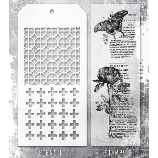 Picture of Tim Holtz Σετ Σφραγίδες & Στένσιλ – Botanic Collage Plus Focus, 3τεμ. 