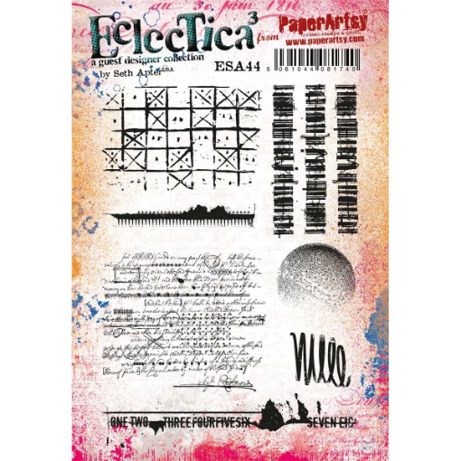 Picture of Paper Artsy Eclectica3 Seth Apter Cling Stamps - Σφραγίδες Rubber 6" x 8"  - ESA 44, 7τεμ.