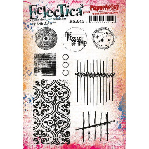 Picture of Paper Artsy Eclectica3 Seth Apter Cling Stamps - Σφραγίδες Rubber 6" x 8"  -  ESA 45, 8τεμ.