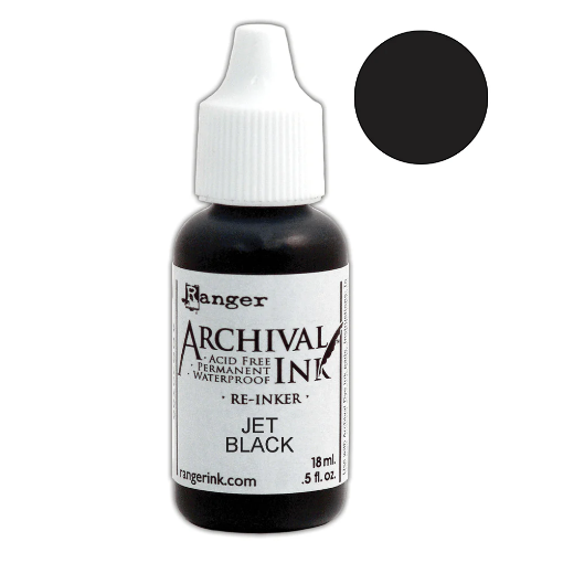Picture of Ranger Archival Ink Re-inker - Ανταλλακτικό Μελάνι, Jet Black, 18ml