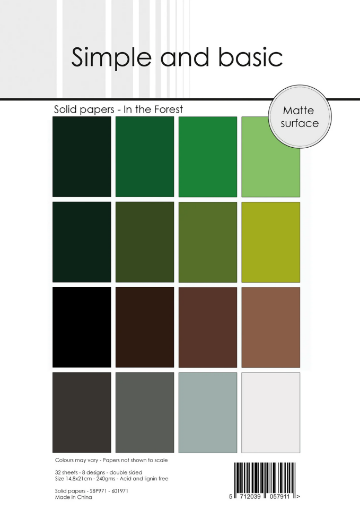 Picture of Simple and Basic Μονόχρωμα Cardstock 240gsm Διπλής Όψης A5 - In The Forest, 32 τεμ.