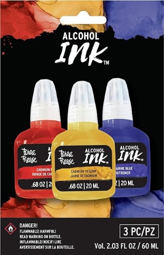 Picture of Brea Reese Pigment Alcohol Inks Set Μελάνια Οινοπνεύματος 20ml - Cadmium Red, Cadmium Yellow, Ultramarine Blue