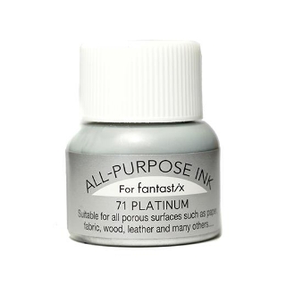 Picture of Tsukineko All-Purpose Ink – Platinum | Μεταλλικό Ασημί Μελάνι για Όλες τις Χρήσεις για Χαρτί, Ύφασμα & Mixed Media 15ml