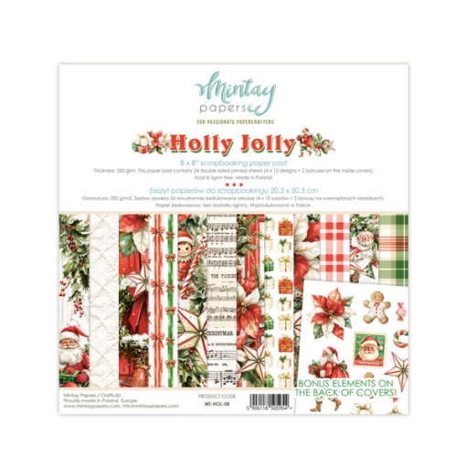 Picture of Mintay Papers Μπλοκ Scrapbooking Διπλής Όψης 8'' X 8" - Holly Jolly 