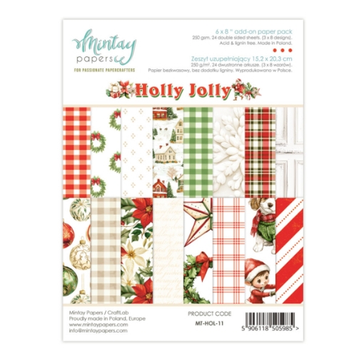 Picture of Mintay Papers  Add-On Μπλοκ Scrapbooking Διπλής Όψης 6'' X 8" - Holly Jolly 