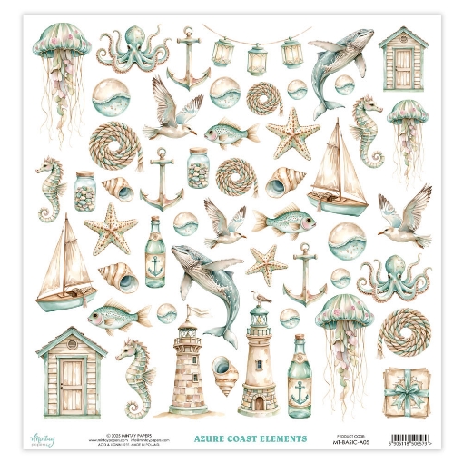Picture of Mintay Papers Διακοσμητικά Εφήμερα 12" x 12" - Azure Coast, Elements, 52τεμ. 