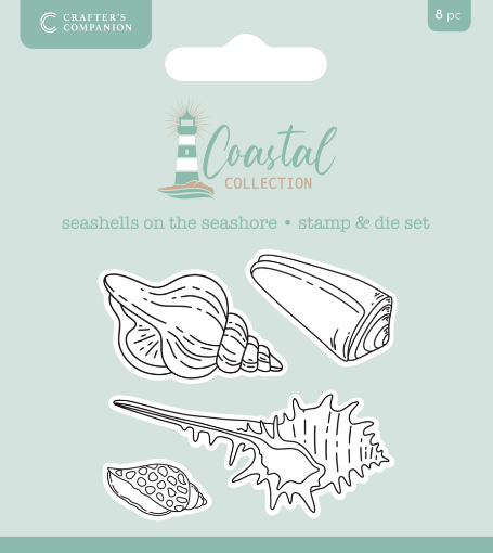 Picture of Crafter's Companion Σετ Σφραγίδες Και Μήτρες Κοπής - Coastal, Seashells on the Seashore, 8τεμ. 