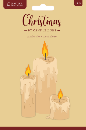 Picture of Crafter's Companion Μεταλλικές Μήτρες Κοπής - Christmas by Candlelight,  Candle Trio, 16τεμ.