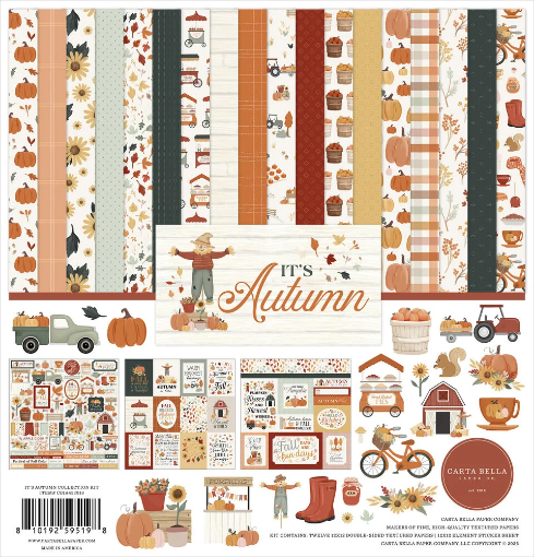 Picture of Carta Bella Paper  Collection Kit Συλλογή Χαρτιών Scrapbooking Διπλής Όψης 12" x 12" - It's Autumn 