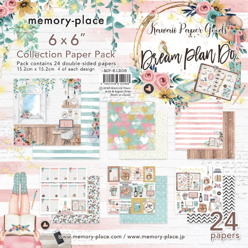 Picture of Memory Place Kawaii Paper Goods Μπλοκ Scrapbooking Διπλής 'Οψης 6" x 6" - Dream Plan Do 