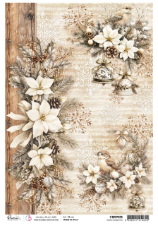 Picture of Ciao Bella Ριζόχαρτο A4 - Winter Season, White Poinsettia, 5τεμ. 