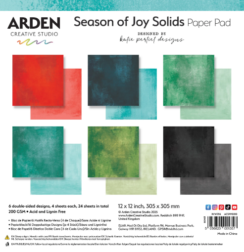 Picture of Arden Creative Studio Μπλοκ με Μονόχρωμα Φύλλα Scrapbooking 12" x 12" - Season Of Joy 