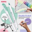 Picture of Zebra Mildliner Brush Warm | Διπλοί Μαρκαδόροι Brush & Fine – 5τεμ.