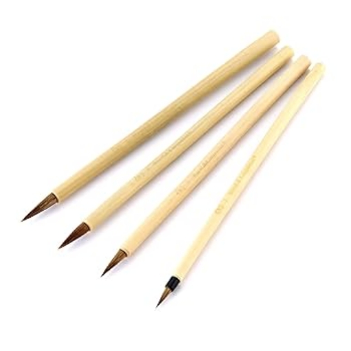 Picture of Royal & Langnickel Bamboo Brown Hair Brush Set - Σετ Πινέλων Λεπτομέρειας Μπαμπού με Τρίχα Καμήλας, 4τεμ