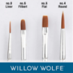 Picture of Willow Wolfe Amavi Artist Specialty Brush Set Πινέλα - Σετ 5: Liner, Filbert, Round, Flat, 4τεμ.