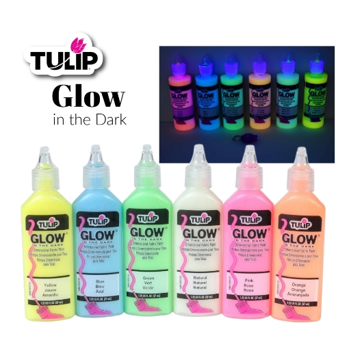 Picture of Tulip Slick Dimensional Fabric Paints 3D Χρώματα Υφάσματος που Φωσφορίζουν- Neon & Glow, 6τεμ.