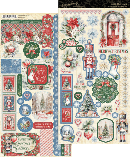 Picture of Graphic 45  Cardstock Αυτοκόλλητα - Deck the Halls, 2τεμ.