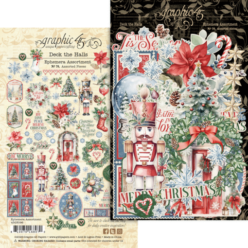 Picture of Graphic 45 Cardstock Die-Cuts Διακοσμητικά Εφήμερα - Deck the Halls, 70τεμ.