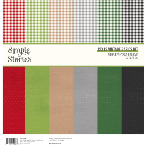 Picture of Simple Stories Simple Vintage Basics Kit Μονόχρωμα Χαρτιά Scrapbooking Διπλής Όψης 12" X 12" - Believe 