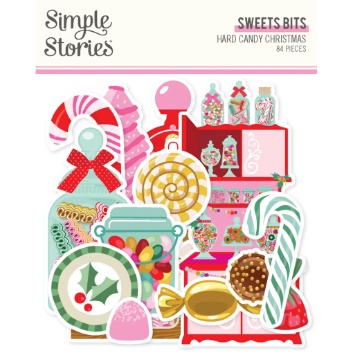 Picture of Simple Stories  Διακοσμητικά Εφήμερα Sweet Bits & Pieces - Hard Candy Christmas, 84τεμ. 