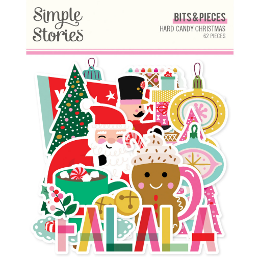 Picture of Simple Stories  Διακοσμητικά Εφήμερα Christmas Bits & Pieces - Hard Candy Christmas, 62τεμ.