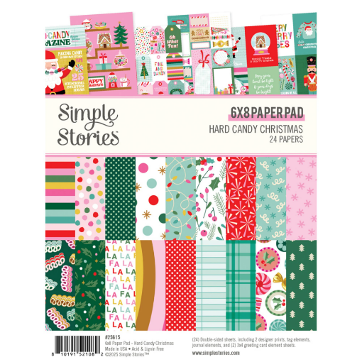 Picture of Simple Stories Μπλοκ Χαρτιών Scrapbooking Διπλής 'Οψης 6" x 8" - Hard Candy Christmas  
