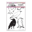 Picture of Dina Wakley MEdia Cling Stamps Scribbly Ravens | Σετ Σφραγίδων με Κοράκια, 5 τεμ.