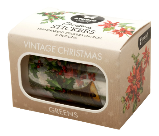 Picture of Studio Light Christmas Essentials Transparent Stickers on Roll - Διάφανα Διακοσμητικά Αυτοκόλλητα σε Ρολό - Vintage Christmas, Greens