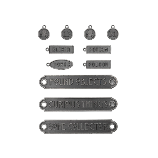 Picture of Tim Holtz Idea-Ology Word Plaques & Tags  Μεταλλικές Διακοσμητικές Πλάκες - Halloween, 11τεμ.