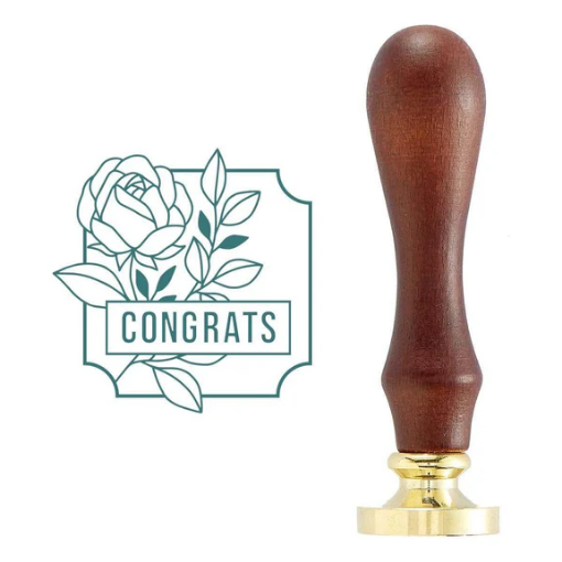 Picture of Spellbinders Wax Stamp Σφραγίδα Κεριού με Ξύλινη Λαβή - Framed Congrats