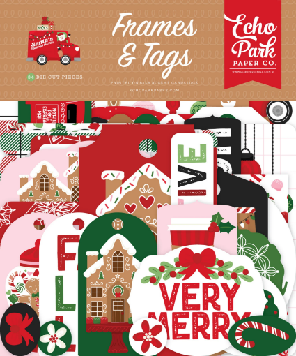 Picture of Echo Park Cardstock Ephemera | Frames & Tags Santa’s Christmas Delivery, 34τεμ.