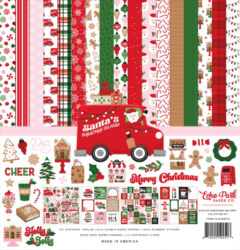 Picture of Echo Park Paper Collection Kit Συλλογή Χαρτιών Scrapbooking Διπλής Όψης 12" x 12" - Santa's Christmas Delivery  